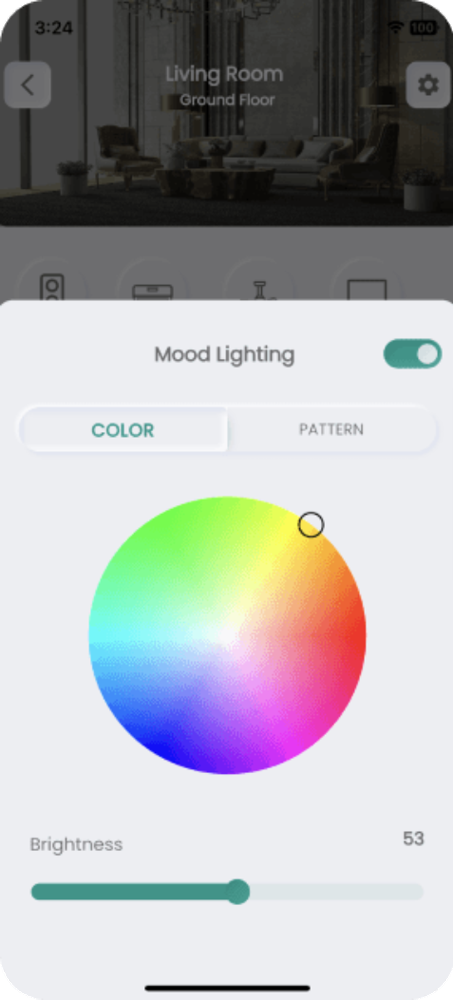 Mood lighting colour wheel