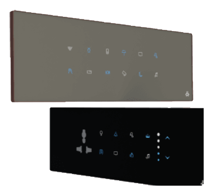 SmartNode scene switch panels with engraved icons